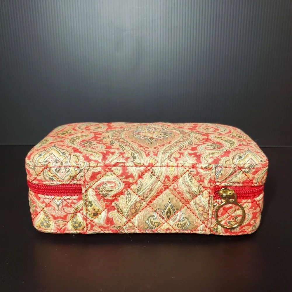 Encante‎ Accessories Compact Travel Jewelry Box Full Zippered Paisley Quilted